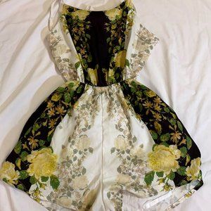 Backless green romper